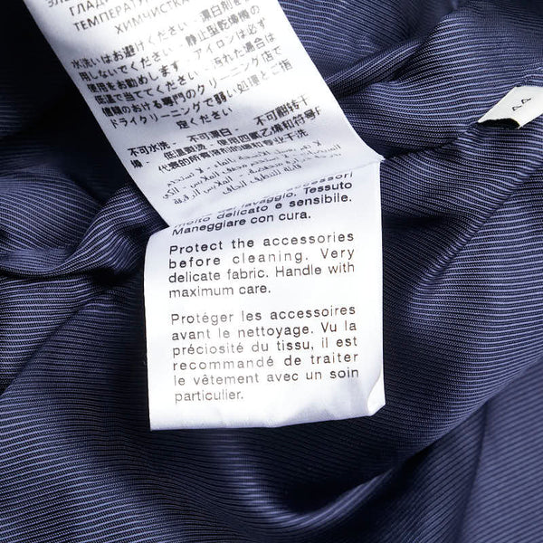 グッチ タイガーキャットボタン ノーカラージャケット ジップアップ サイズ：44 545460 ネイビー レッド ウール ナイロン レディース GUCCI 【中古】