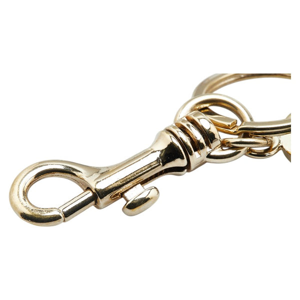 クロエ ロゴ チャーム バッグチャーム  ゴールド ライトブルー メッキ レディース Chloe 【中古】