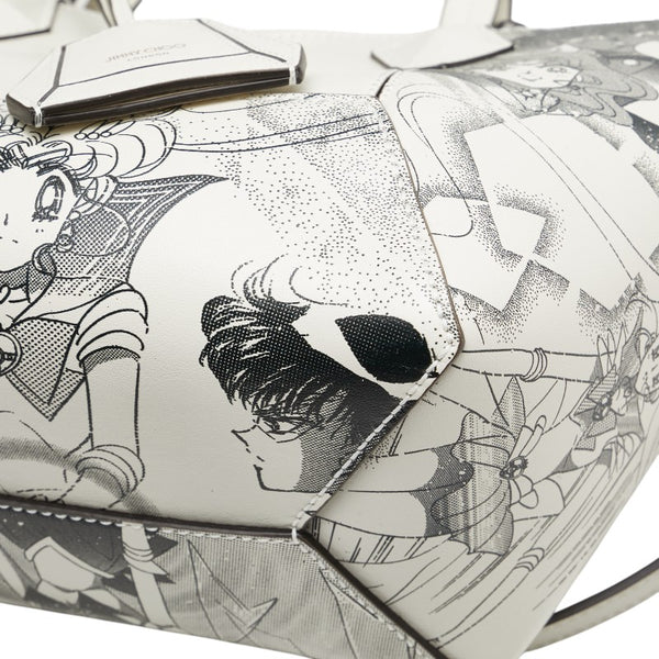 ジミーチュウ ×美少女戦士セーラームーン ダイヤモンドトートS ハンドバッグ ショルダーバッグ 2WAY ホワイト ブラック レザー レディース JIMMY CHOO 【中古】