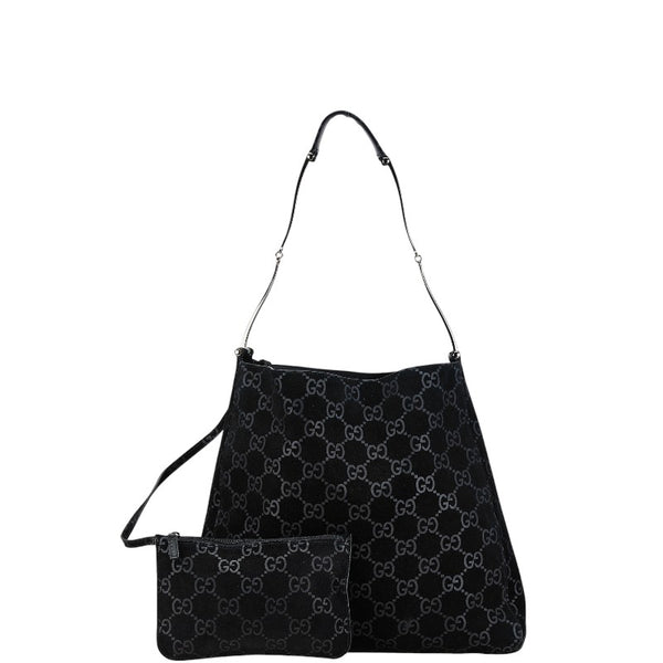 グッチ GG柄 ワンショルダーバッグ 001 3181 ブラック レザー スエード レディース GUCCI 【中古】