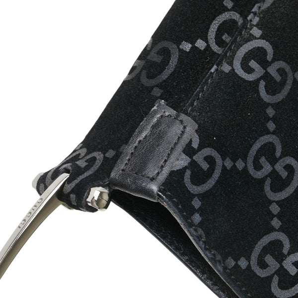 グッチ GG柄 ワンショルダーバッグ 001 3181 ブラック レザー スエード レディース GUCCI 【中古】