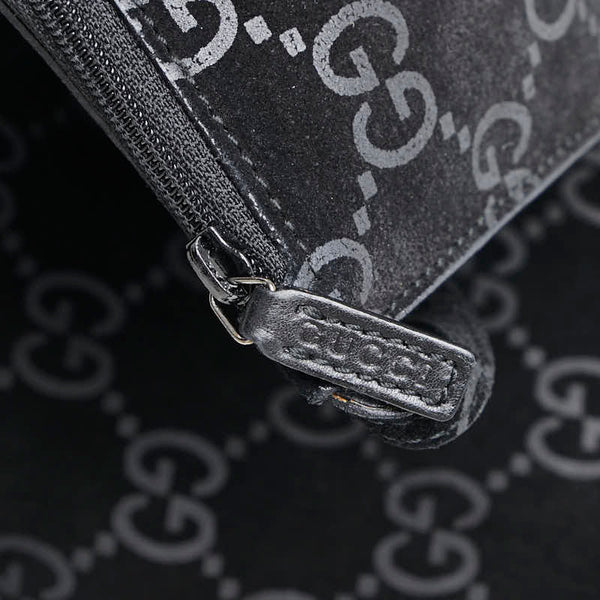 グッチ GG柄 ワンショルダーバッグ 001 3181 ブラック レザー スエード レディース GUCCI 【中古】