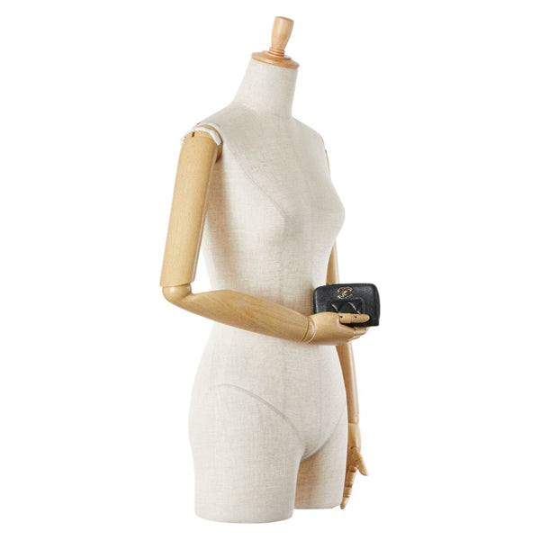 シャネル ココマーク ターンロック マトラッセ ジッピーコインパース コインケース 小銭入れ A80968 ブラック ラムスキン レディース CHANEL 【中古】