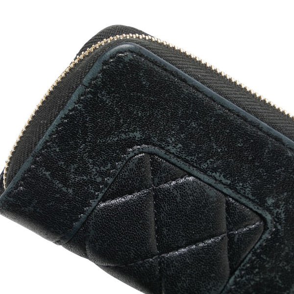 シャネル ココマーク ターンロック マトラッセ ジッピーコインパース コインケース 小銭入れ A80968 ブラック ラムスキン レディース CHANEL 【中古】