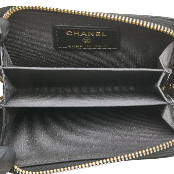 シャネル ココマーク ターンロック マトラッセ ジッピーコインパース コインケース 小銭入れ A80968 ブラック ラムスキン レディース CHANEL 【中古】