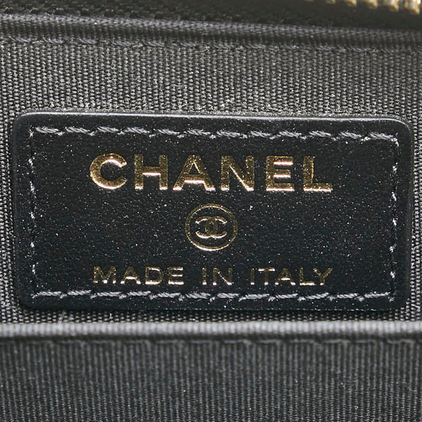シャネル ココマーク ターンロック マトラッセ ジッピーコインパース コインケース 小銭入れ A80968 ブラック ラムスキン レディース CHANEL 【中古】