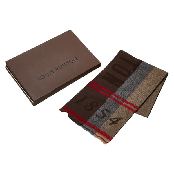 ルイ ヴィトン マフラー 408793 ブラウン マルチカラー ウール カシミヤ レディース LOUIS VUITTON 【中古】