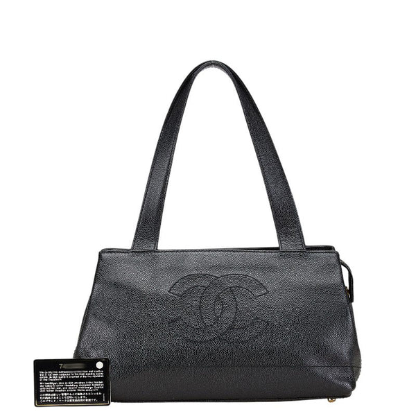 シャネル ココマーク ハンドバッグ トートバッグ ブラック キャビアスキン レディース CHANEL 【中古】