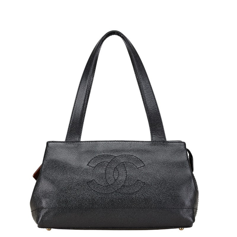 シャネル ココマーク ハンドバッグ トートバッグ ブラック キャビアスキン レディース CHANEL 【中古】