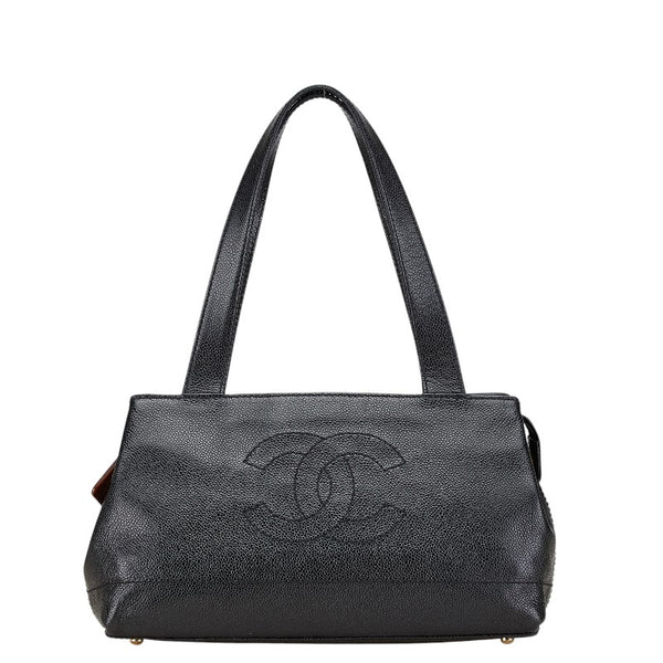 シャネル ココマーク ハンドバッグ トートバッグ ブラック キャビアスキン レディース CHANEL 【中古】