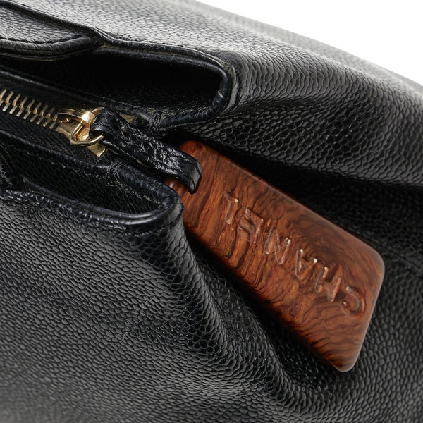 シャネル ココマーク ハンドバッグ トートバッグ ブラック キャビアスキン レディース CHANEL 【中古】