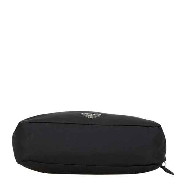 プラダ 三角ロゴプレート ポーチ ブラック ナイロン レディース PRADA 【中古】