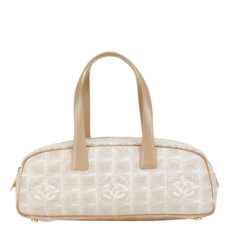 シャネル ニュートラベルライン ココマーク ハンドバッグ ミニボストンバッグ ベージュ キャンバス レザー レディース CHANEL 【中古】