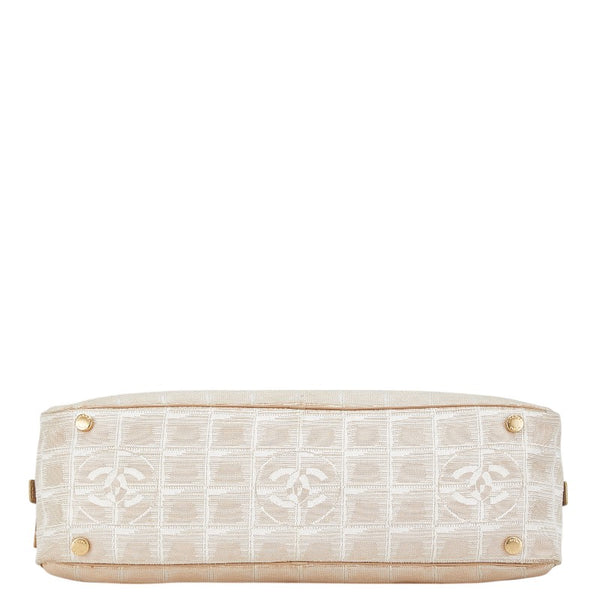 シャネル ニュートラベルライン ココマーク ハンドバッグ ミニボストンバッグ ベージュ キャンバス レザー レディース CHANEL 【中古】