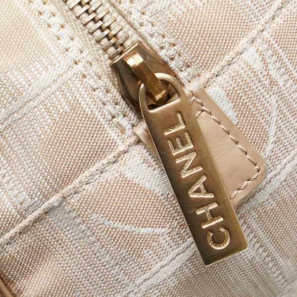 シャネル ニュートラベルライン ココマーク ハンドバッグ ミニボストンバッグ ベージュ キャンバス レザー レディース CHANEL 【中古】