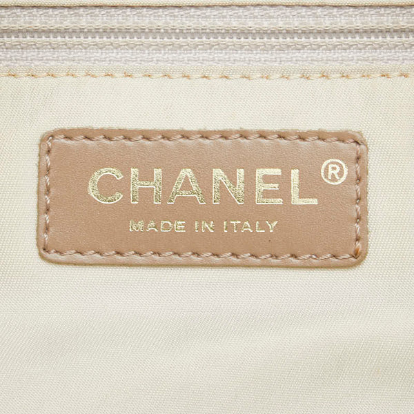 シャネル ニュートラベルライン ココマーク ハンドバッグ ミニボストンバッグ ベージュ キャンバス レザー レディース CHANEL 【中古】