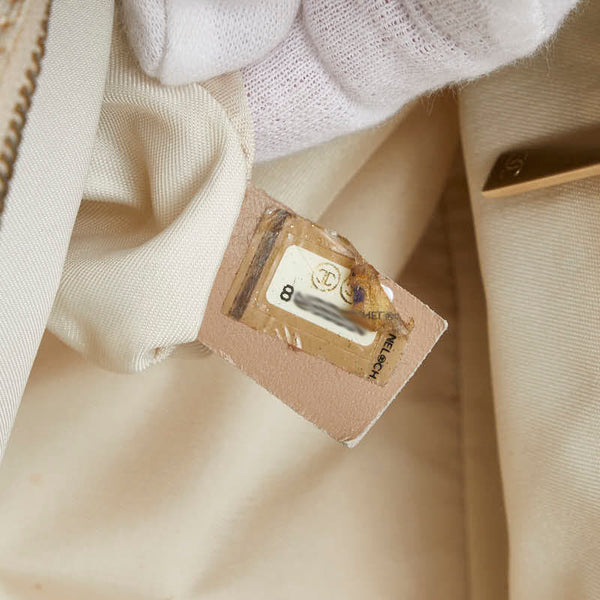 シャネル ニュートラベルライン ココマーク ハンドバッグ ミニボストンバッグ ベージュ キャンバス レザー レディース CHANEL 【中古】