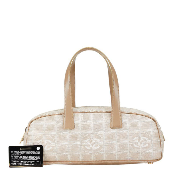 シャネル ニュートラベルライン ココマーク ハンドバッグ ミニボストンバッグ ベージュ キャンバス レザー レディース CHANEL 【中古】