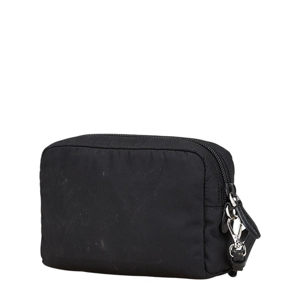 プラダ ヴェラ Re-Nylon トライアングルロゴ ポーチ 小物入れ ブラック ナイロン レディース PRADA 【中古】