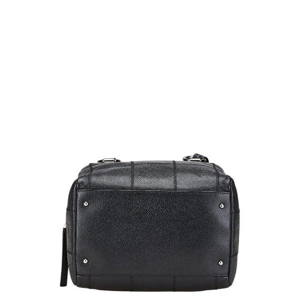 シャネル チョコバー ミニハンドバッグ ワンショルダーバッグ ブラック キャビアスキン レディース CHANEL 【中古】