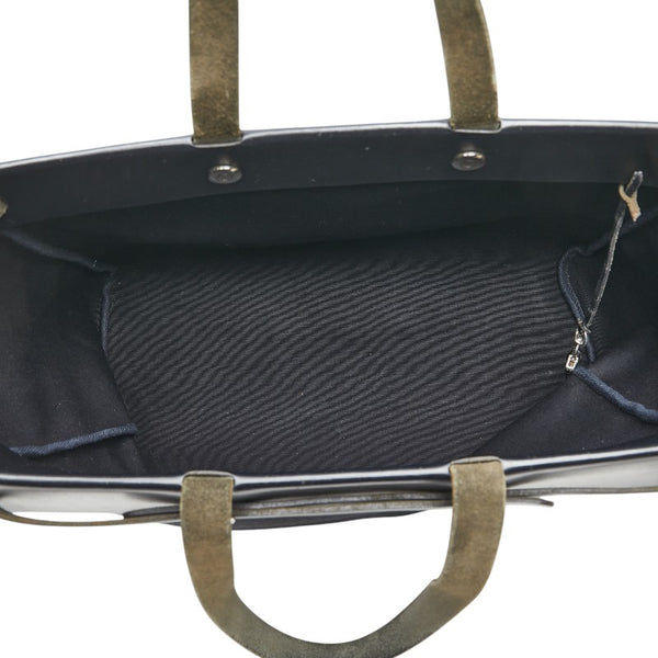 エルメス エールバッグ カバスGM ハンドバッグ トートバッグ ネイビー トワルオフィシエ レザー レディース HERMES 【中古】