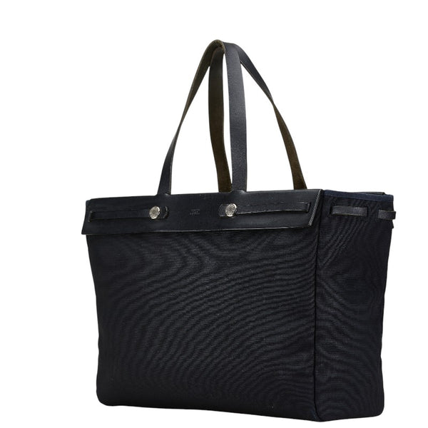 エルメス エールバッグ カバスGM ハンドバッグ トートバッグ ネイビー トワルオフィシエ レザー レディース HERMES 【中古】
