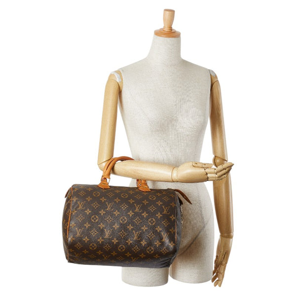 ルイ ヴィトン モノグラム スピーディ30 ハンドバッグ M41526 ブラウン PVC レザー レディース LOUIS VUITTON 【中古】