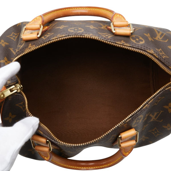 ルイ ヴィトン モノグラム スピーディ30 ハンドバッグ M41526 ブラウン PVC レザー レディース LOUIS VUITTON 【中古】