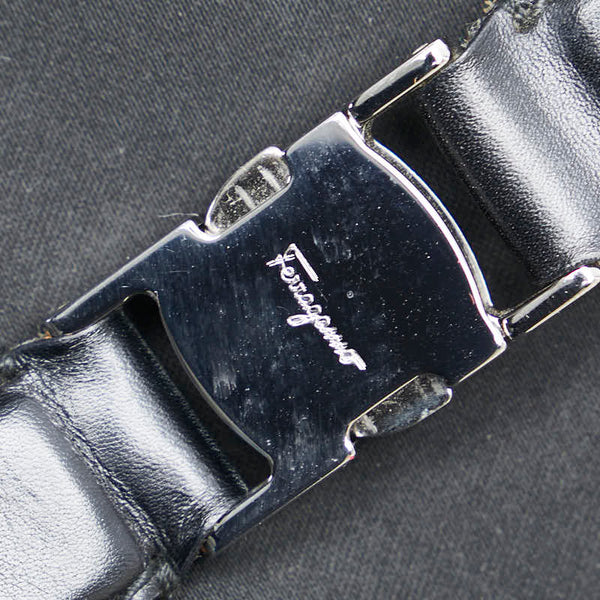 サルヴァトーレフェラガモ ワンショルダーバッグ AU-21 0735 ブラック ナイロン レザー レディース Salvatore Ferragamo 【中古】