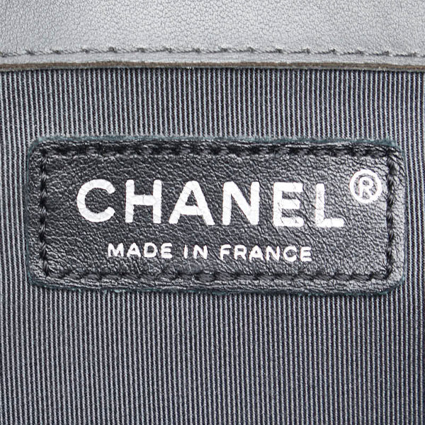 シャネル マトラッセ 2.55 ココマーク チェーン ショルダーバッグ グレー ラムスキン レディース CHANEL 【中古】