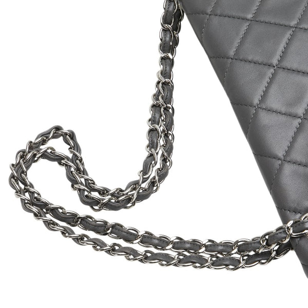 シャネル マトラッセ 2.55 ココマーク チェーン ショルダーバッグ グレー ラムスキン レディース CHANEL 【中古】