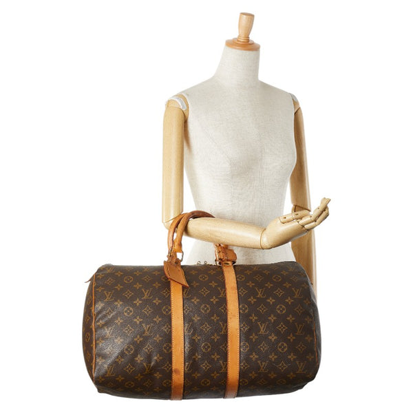 ルイ ヴィトン モノグラム キーポル45 ボストンバッグ M41428 ブラウン PVC レザー レディース LOUIS VUITTON 【中古】
