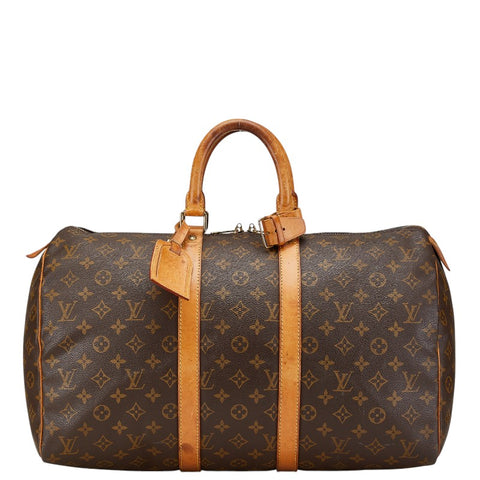 ルイ ヴィトン モノグラム キーポル45 ボストンバッグ M41428 ブラウン PVC レザー レディース LOUIS VUITTON 【中古】
