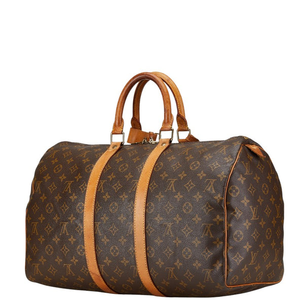 ルイ ヴィトン モノグラム キーポル45 ボストンバッグ M41428 ブラウン PVC レザー レディース LOUIS VUITTON 【中古】