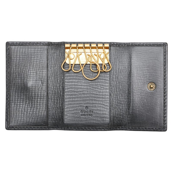 グッチ キーケース 6連 106659 ブラック レザー メンズ GUCCI 【中古】