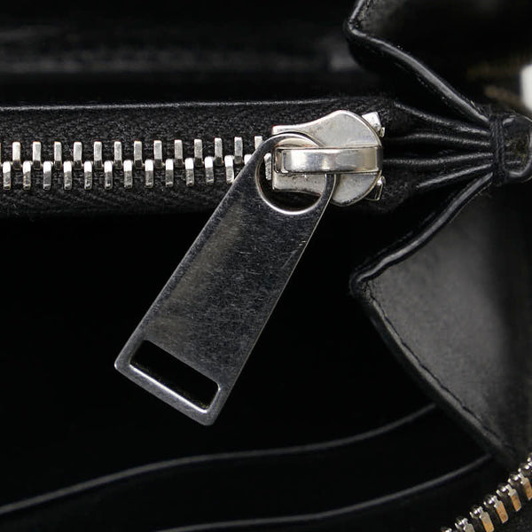 ボッテガヴェネタ マキシイントレチャート 長財布 ラウンドファスナー ブラック レザー レディース BOTTEGAVENETA 【中古】