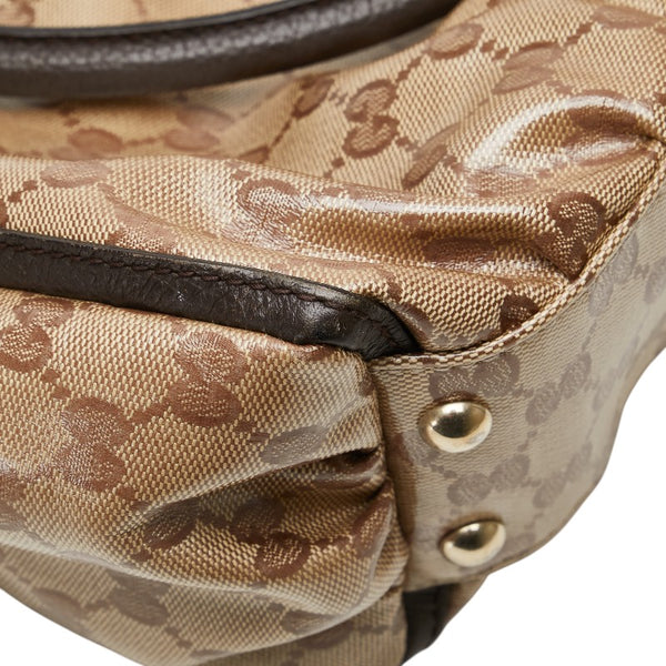 グッチ GGクリスタル アビー トートバッグ 327787 ベージュ ブラウン PVC レザー レディース GUCCI 【中古】