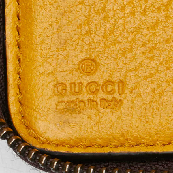 グッチ GGスプリーム ネオビンテージ 長財布 ラウンドファスナー ベージュ ブラウン PVC レザー レディース GUCCI 【中古】