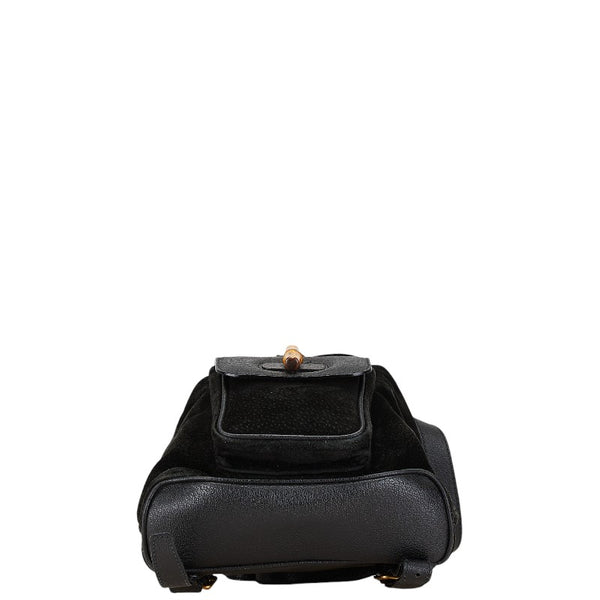 グッチ バンブー リュック バックパック 003 2265 ブラック スウェット レザー レディース GUCCI 【中古】