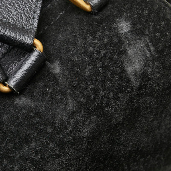 グッチ バンブー リュック バックパック 003 2265 ブラック スウェット レザー レディース GUCCI 【中古】