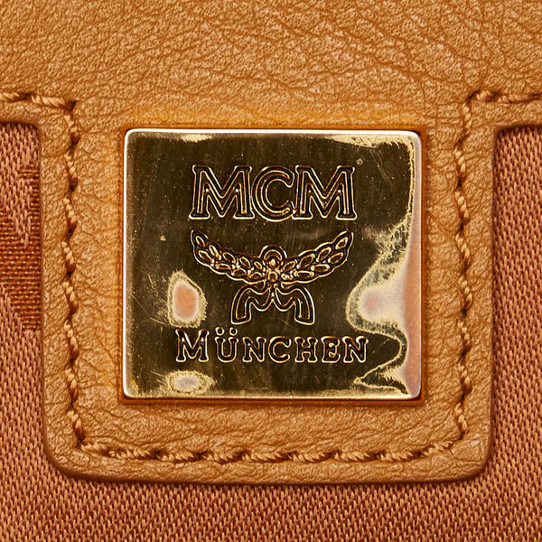 エム シー エム ヴィセトス スタッズ リュック バックパック ショルダバック 2WAY ブラウン レザー レディース MCM 【中古】