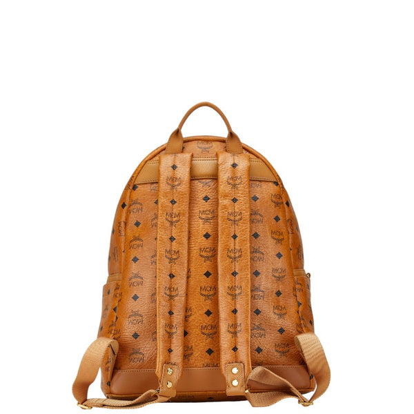 エム シー エム ヴィセトス スタッズ リュック バックパック ショルダバック 2WAY ブラウン レザー レディース MCM 【中古】