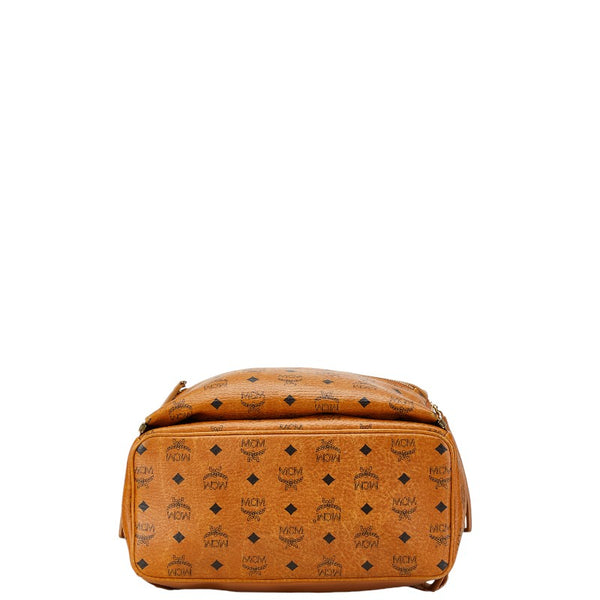 エム シー エム ヴィセトス スタッズ リュック バックパック ショルダバック 2WAY ブラウン レザー レディース MCM 【中古】