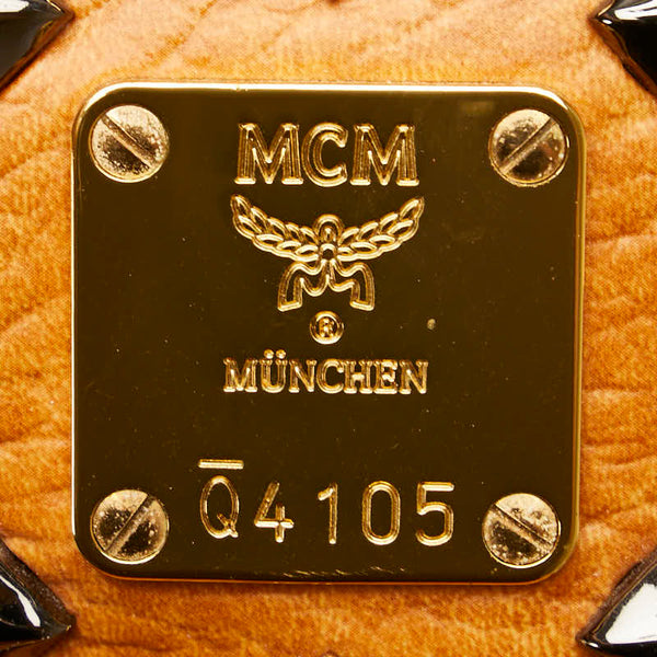 エム シー エム ヴィセトス スタッズ リュック バックパック ショルダバック 2WAY ブラウン レザー レディース MCM 【中古】