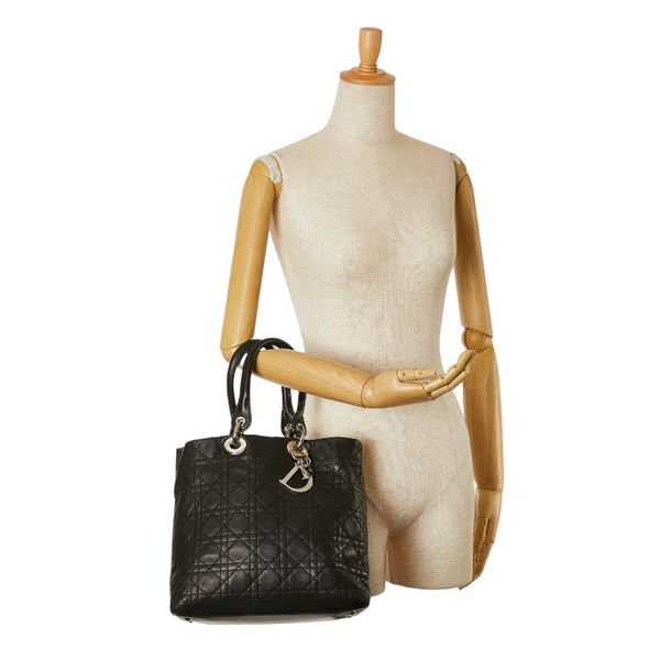 ディオール カナージュ レディディオール ハンドバッグ ブラック レザー レディース Dior 【中古】