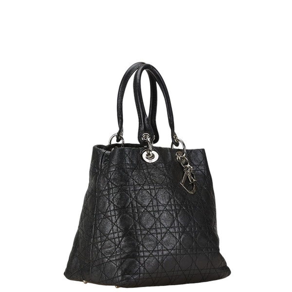 ディオール カナージュ レディディオール ハンドバッグ ブラック レザー レディース Dior 【中古】