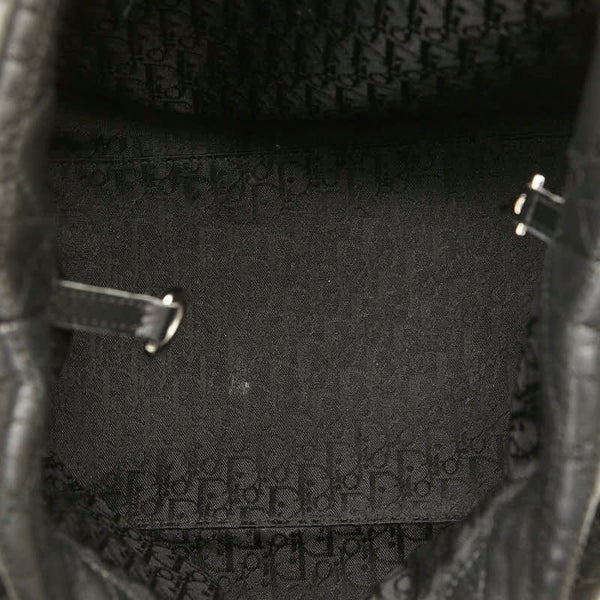 ディオール カナージュ レディディオール ハンドバッグ ブラック レザー レディース Dior 【中古】