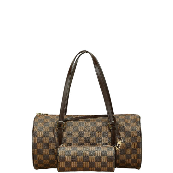 ルイ ヴィトン ダミエ パピヨン30 ハンドバッグ N51303 ブラウン PVC レザー レディース LOUIS VUITTON 【中古】