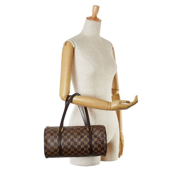 ルイ ヴィトン ダミエ パピヨン30 ハンドバッグ N51303 ブラウン PVC レザー レディース LOUIS VUITTON 【中古】