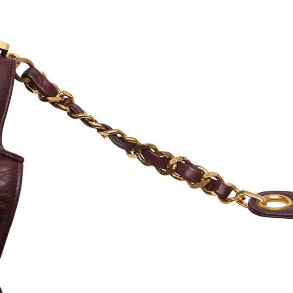 シャネル ココマーク 巾着 ショルダーバッグ ブラウン ラムスキン レディース CHANEL 【中古】